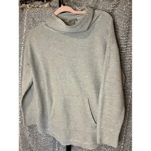 Talbots Sweater Cowl Neck Textured Knit Pullover Grey Women MP